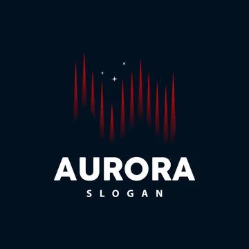 Aurora Logo, Light Wave Vector, Nature Landscape Design, Product Brand Temp.. Stock Illustration