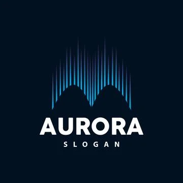 Aurora Logo, Light Wave Vector, Nature Landscape Design, Product Brand Temp.. Stock Illustration