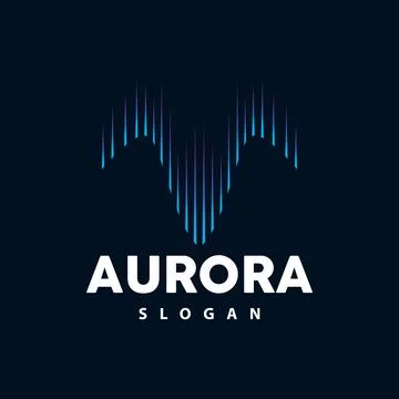Aurora Logo, Light Wave Vector, Nature Landscape Design, Product Brand Temp.. Stock Illustration