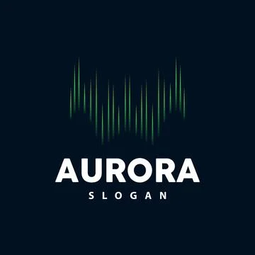 Aurora Logo, Light Wave Vector, Nature Landscape Design, Product Brand Temp.. Stock Illustration