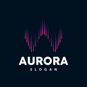 Aurora Logo, Light Wave Vector, Nature Landscape Design, Product Brand Temp.. Stock Illustration