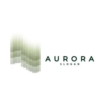 Aurora Logo, Light Wave Vector, Nature Landscape Design, Product Brand Temp.. Stock Illustration