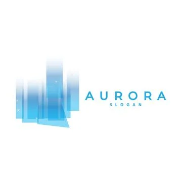 Aurora Logo, Light Wave Vector, Nature Landscape Design, Product Brand Temp.. Stock Illustration