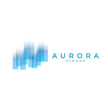 Aurora Logo, Light Wave Vector, Nature Landscape Design, Product Brand Temp.. Stock Illustration