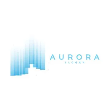 Aurora Logo, Light Wave Vector, Nature Landscape Design, Product Brand Temp.. Stock Illustration