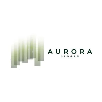Aurora Logo, Light Wave Vector, Nature Landscape Design, Product Brand Temp.. Stock Illustration
