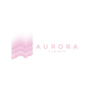 Aurora Logo, Light Wave Vector, Nature Landscape Design, Product Brand Temp.. Stock Illustration