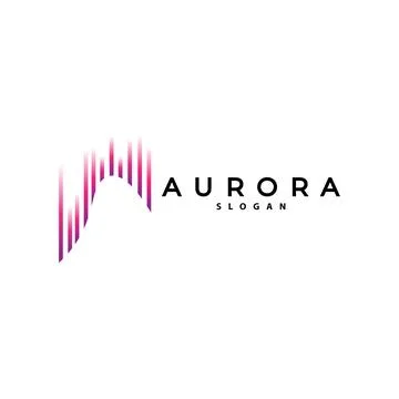 Aurora Logo, Light Wave Vector, Nature Landscape Design, Product Brand Temp.. Stock Illustration