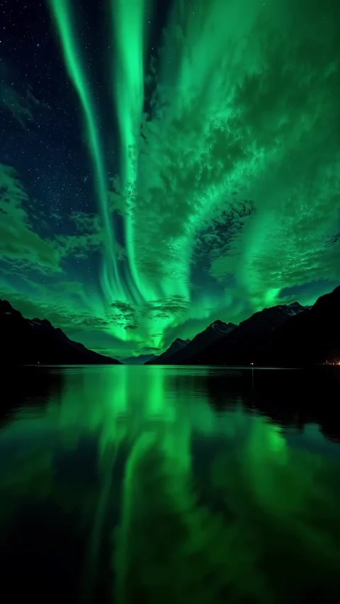 Aurora in the night sky Stock Footage 318433652