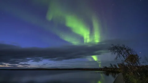 Aurora oval splitting in multiple bands Stock Footage 250285661