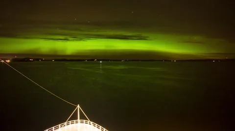 Aurora at Sea Stock Footage 54714551