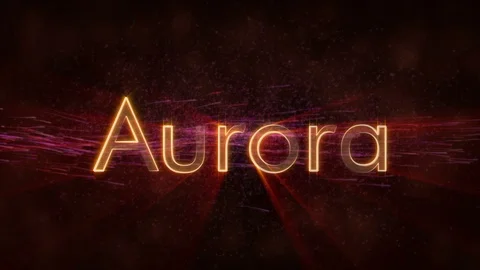 Aurora - Shiny looping city name text animation Stock Footage 99592936