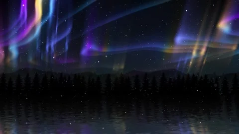Aurora Sky Lights Background Stock Footage 317910069