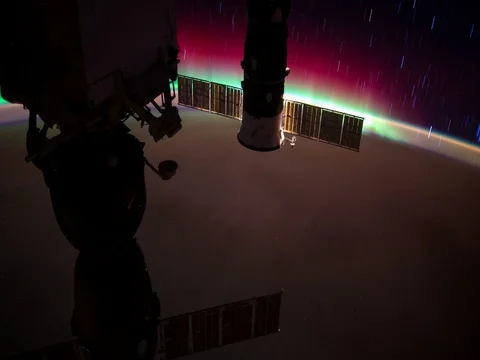 Aurora time lapse across the Pacific Ocean. Stock Footage 74285690