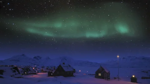 Auroras of Greenland Video stock 327416886