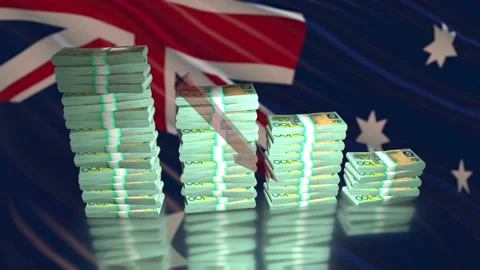 AUS money decrease bar chart animation 库存影片 226305286