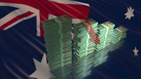 AUS money decrease bar chart animation 库存影片 226307997