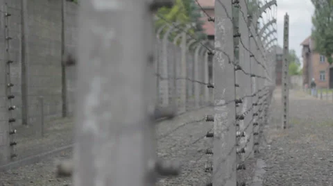 Auschwitz Barbed Wire Fence Stock Footage 32345677