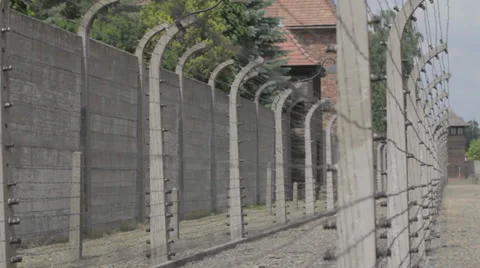 Auschwitz Barbed Wire Fence Stock Footage 32345682