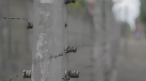 Auschwitz Barbed Wire Fence Stock Footage 32345853