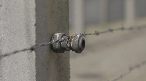 Auschwitz Barbed Wire Stock Footage 32345729