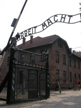 Auschwitz - Birkenau Gate Stock Photos
