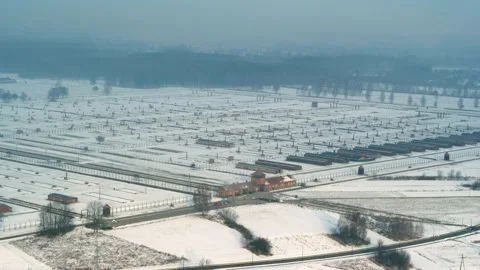 Auschwitz - Birkenau Winter Stock Footage 148076318