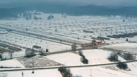 Auschwitz - Birkenau Winter Stock Footage 148076995
