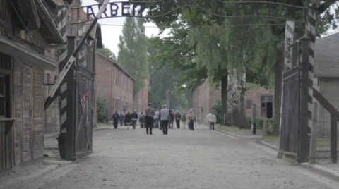 Auschwitz Entrance Stock Footage 32345865