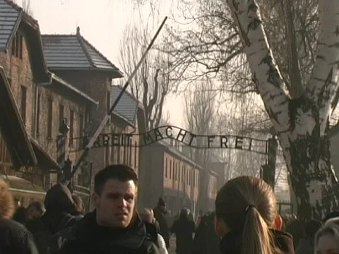 Auschwitz Gate Stock Footage 566695