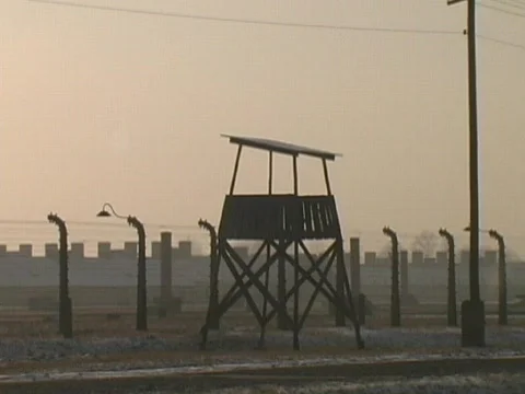 Auschwitz Guard Tower Open Field Stock Footage 566691