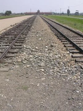 Auschwitz Train Lines Stock Photos