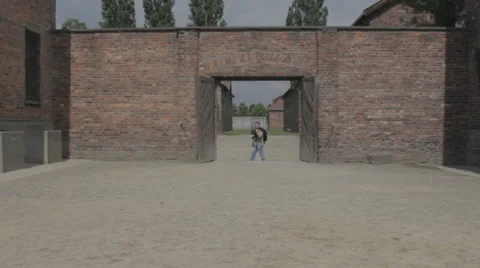 Auschwitz Wall Gate Stock Footage 32346225