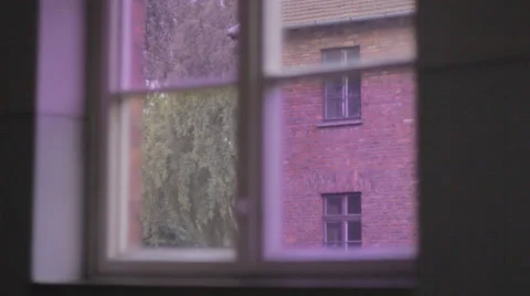 Auschwitz Window Block Stock Footage 32345327