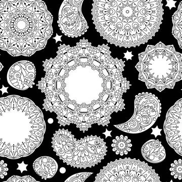 Ausmalmuster seamless coloring pattern Copyright: xZoonar.com/angetax 1427... Stock Photos