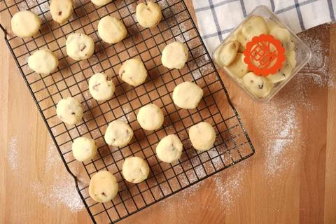 Auspicious gift exchange using cookies Stock Photos