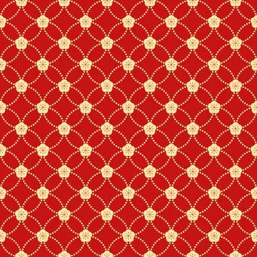 Auspicious seamless Chinese pattern in vibrant red and gold Stock Illustration