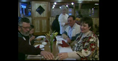Aussie Pub Meal Dining Special Occasion 1996 Stock Footage 317804207