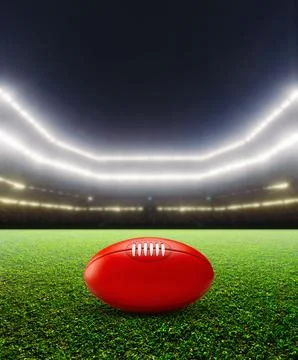 Aussie Rules Floodlit Stadium Night Stock Illustration