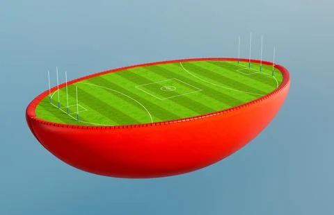 Aussie Rules Half Ball Stadium Concept Stock Illustration