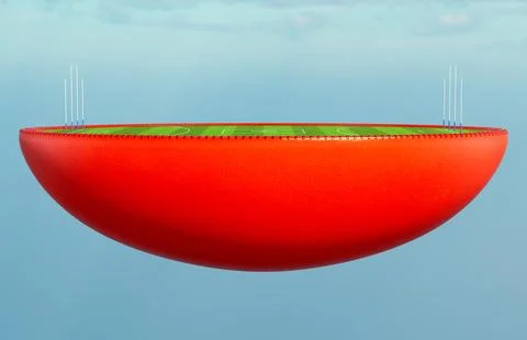 Aussie Rules Half Ball Stadium Concept Stock Illustration