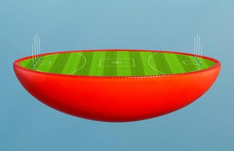 Aussie Rules Half Ball Stadium Concept Stock Illustration