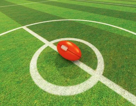 Aussie Rules Stadium and Ball Stock Illustration