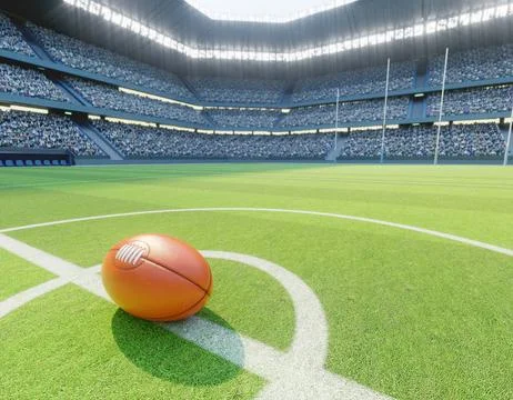 Aussie Rules Stadium and Ball Stock-Illustration
