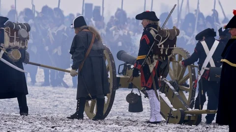 AUSTERLITZ, CZECH REPUBLIC – 12/01/2018: Battle of Austerlitz Stock Footage 101561893
