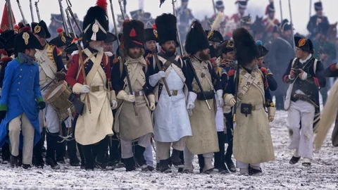 AUSTERLITZ, CZECH REPUBLIC – 12/01/2018: Battle of Austerlitz Stock Footage 101562199