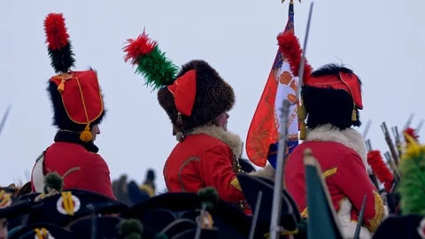 AUSTERLITZ, CZECH REPUBLIC – 12/01/2018: Battle of Austerlitz Stock-Footage 101562272