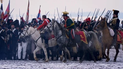 AUSTERLITZ, CZECH REPUBLIC – 12/01/2018: Battle of Austerlitz Stock-Footage 101562622