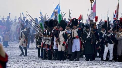AUSTERLITZ, CZECH REPUBLIC – 12/01/2018: Battle of Austerlitz 库存影片 101562704