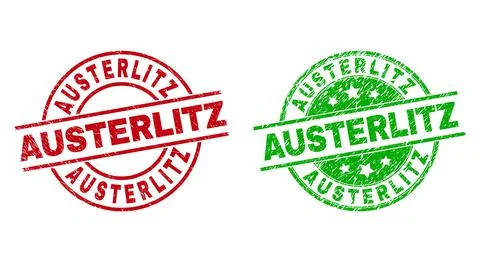 AUSTERLITZ Round Seals Using Corroded Style Stock Illustration